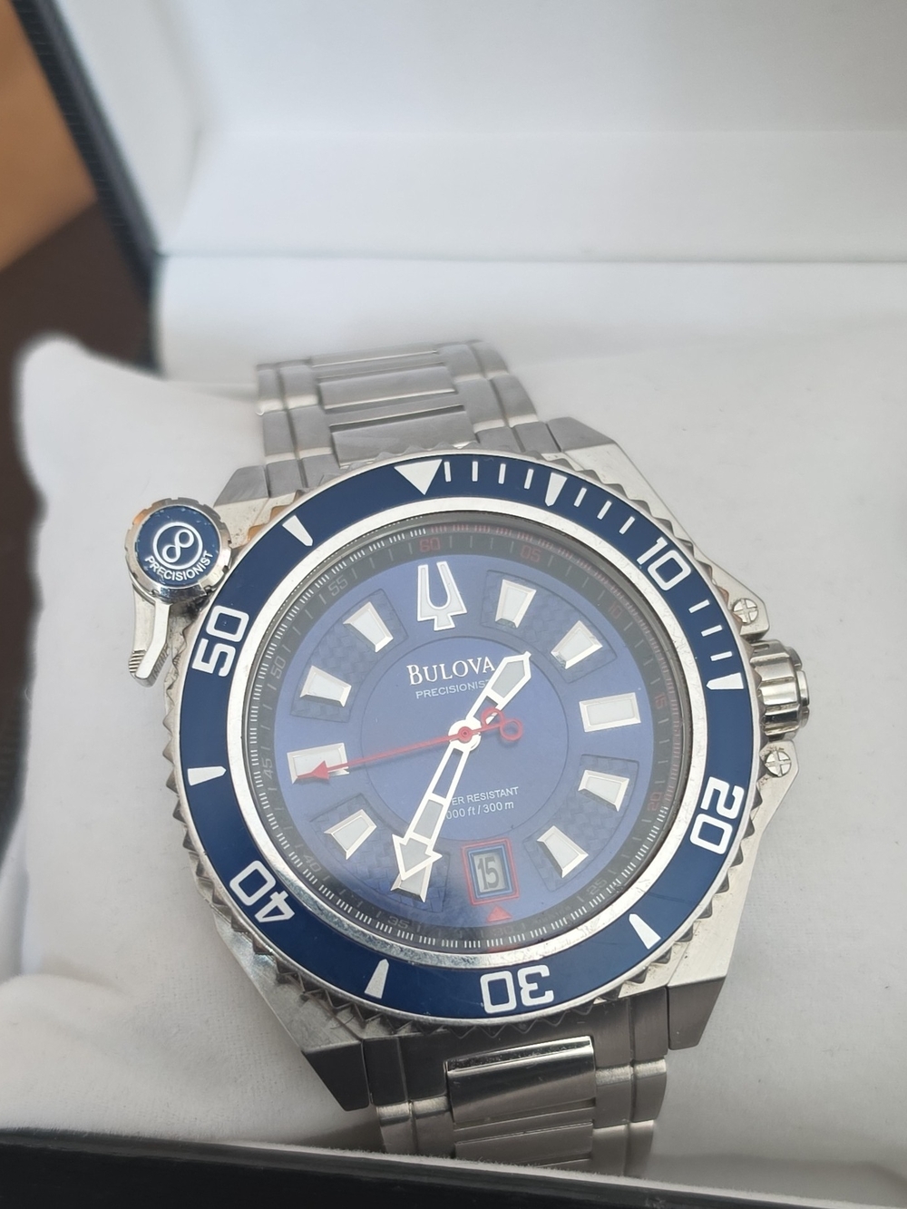 Bulova PRECISIONIST Men's Navy Blue Dial Stainless Steel Dive Watch